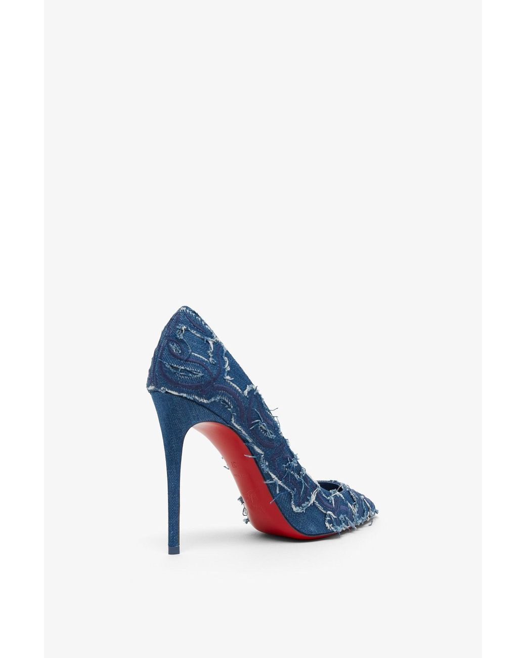 Louboutin denim heels deals