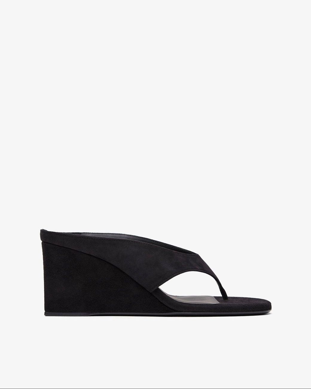 Alaïa White Black 75 Wedge Tong Sandals