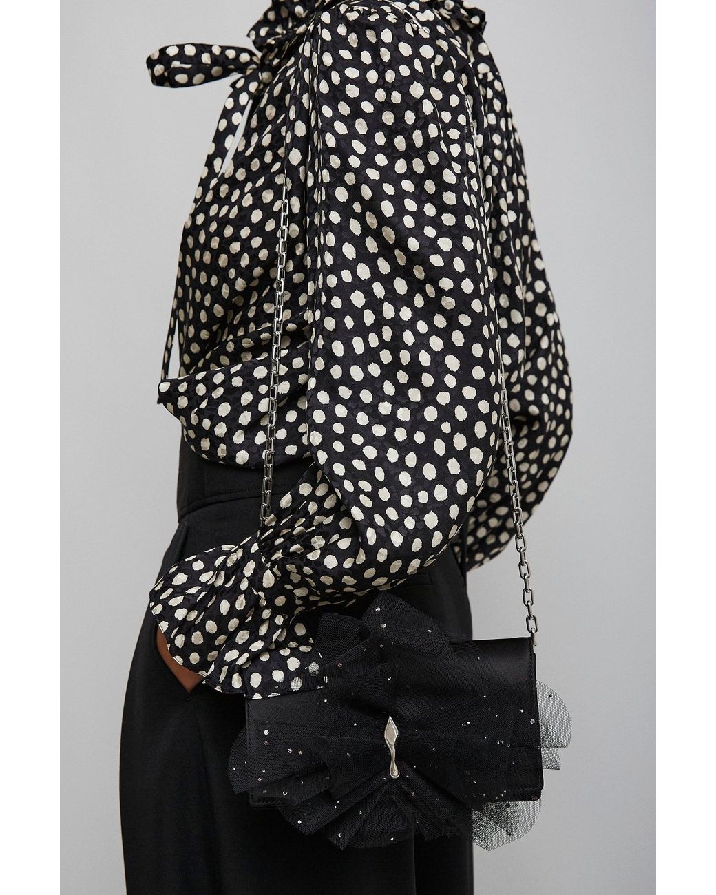Christian Louboutin Bettina Black Bow Clutch