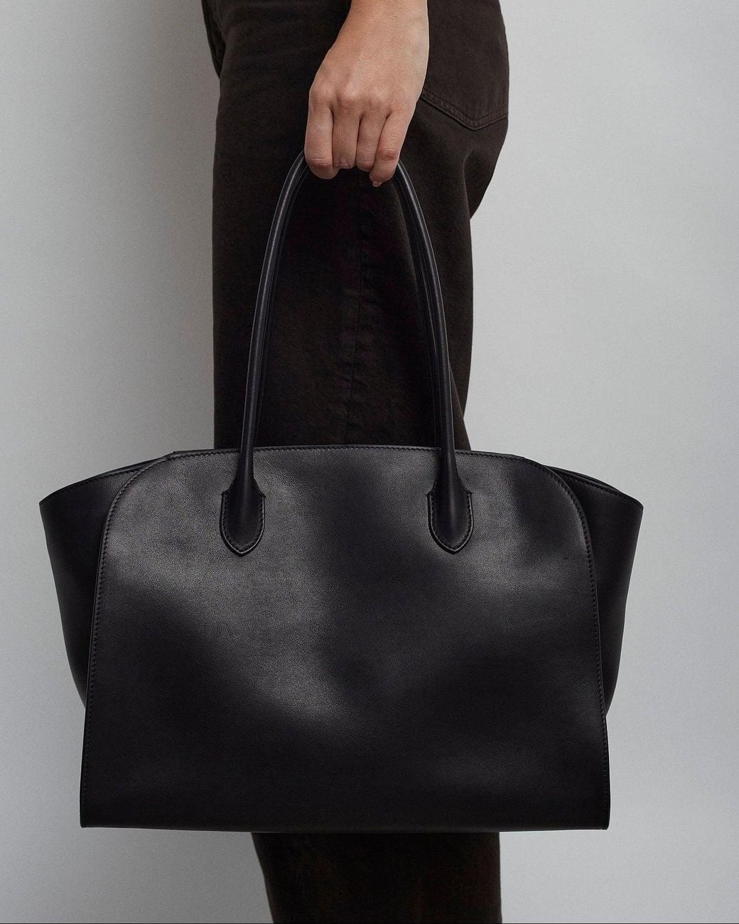 The Row Marlo 14 Black Leather Bag