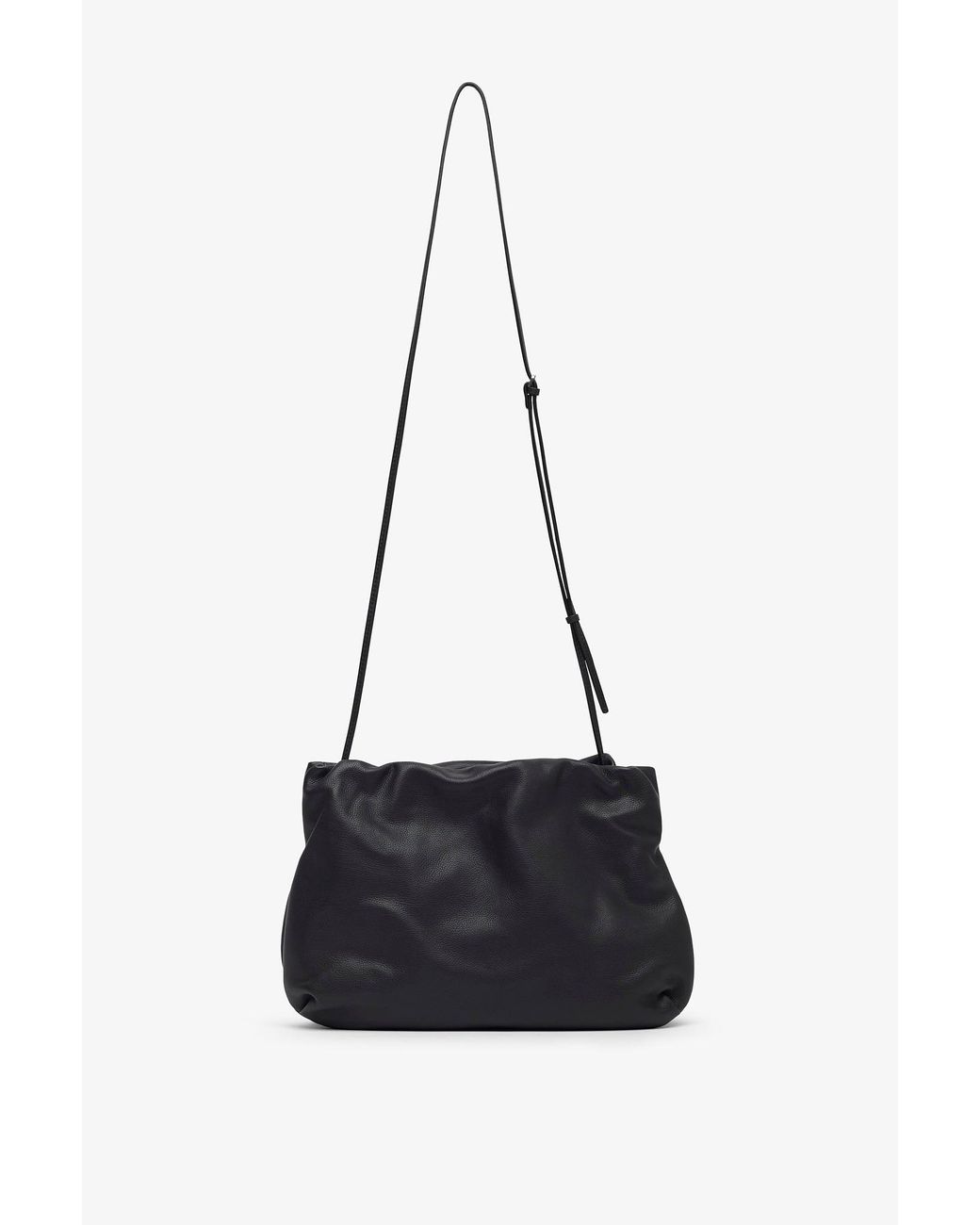 The Row Large Bourse Black Leather Clutch