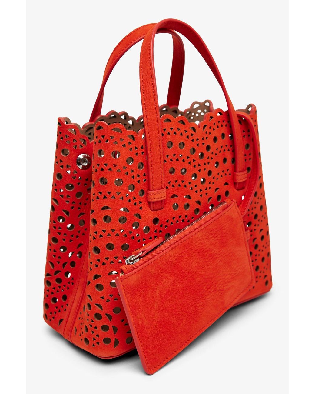 Alaïa Red Mina 20 Vienne Orange Suede Tote Bag