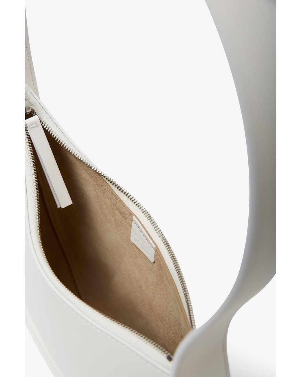 The Row White Half Moon Ivory Leather Bag