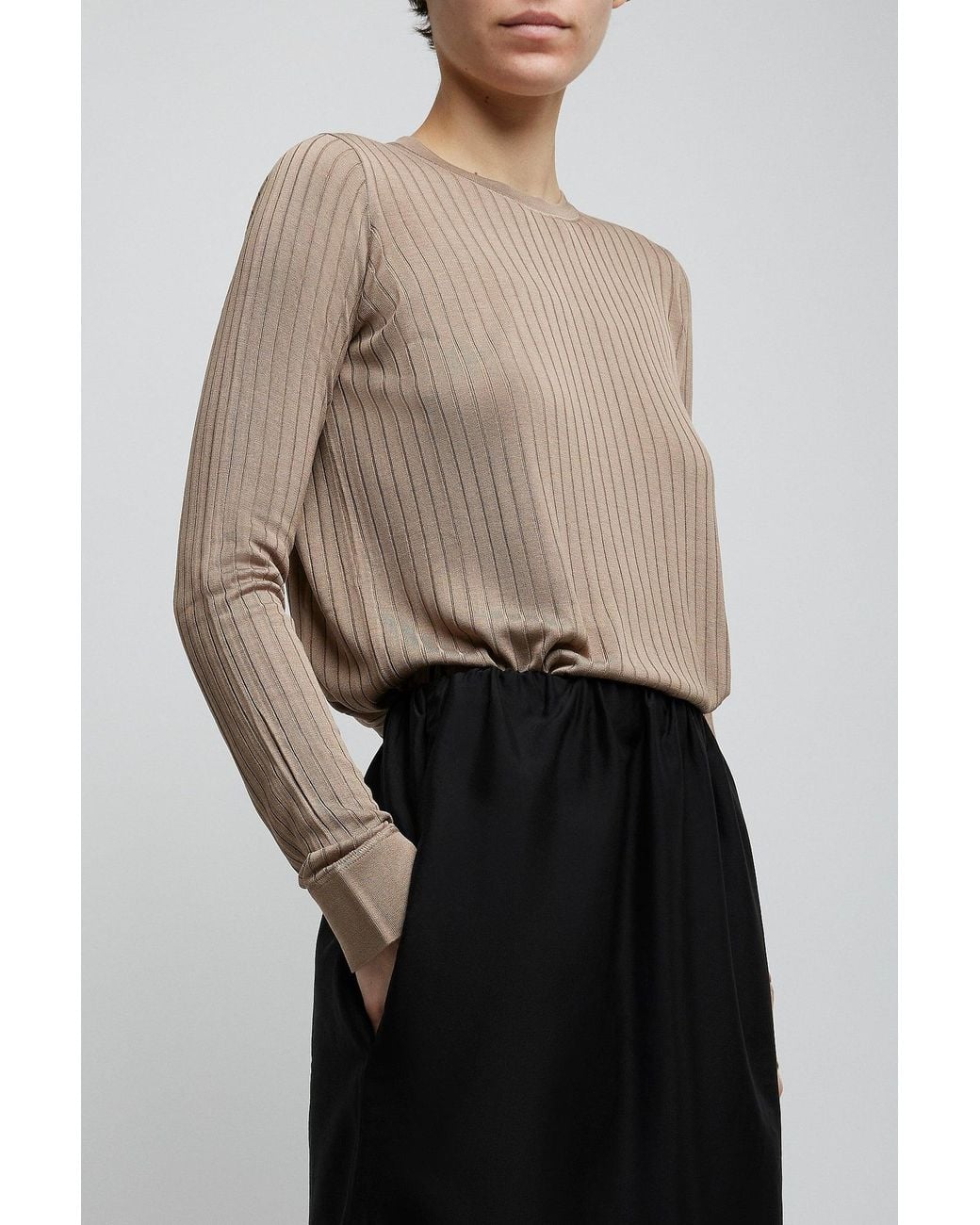 The Row Natural Keya Beige Knit Top