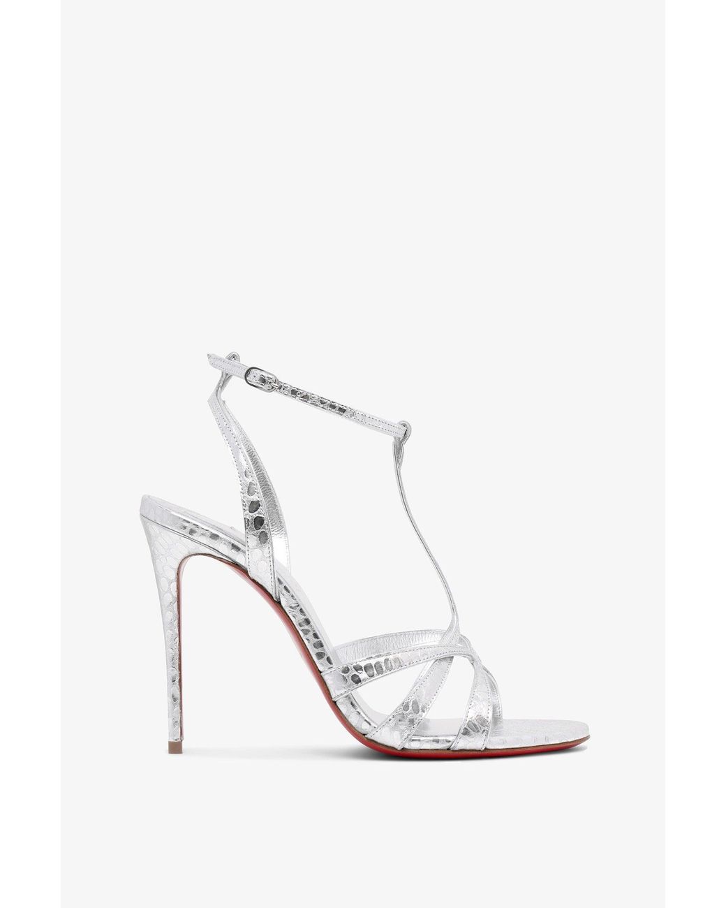 Christian louboutin silver sandals deals