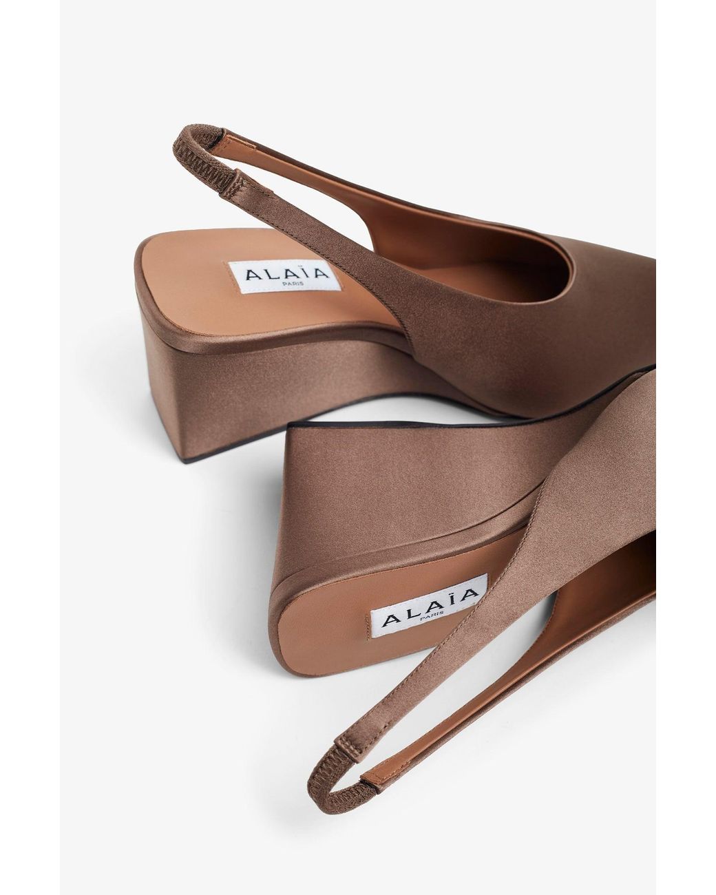 Alaïa Pink Blush 90 Satin Slingback Wedges