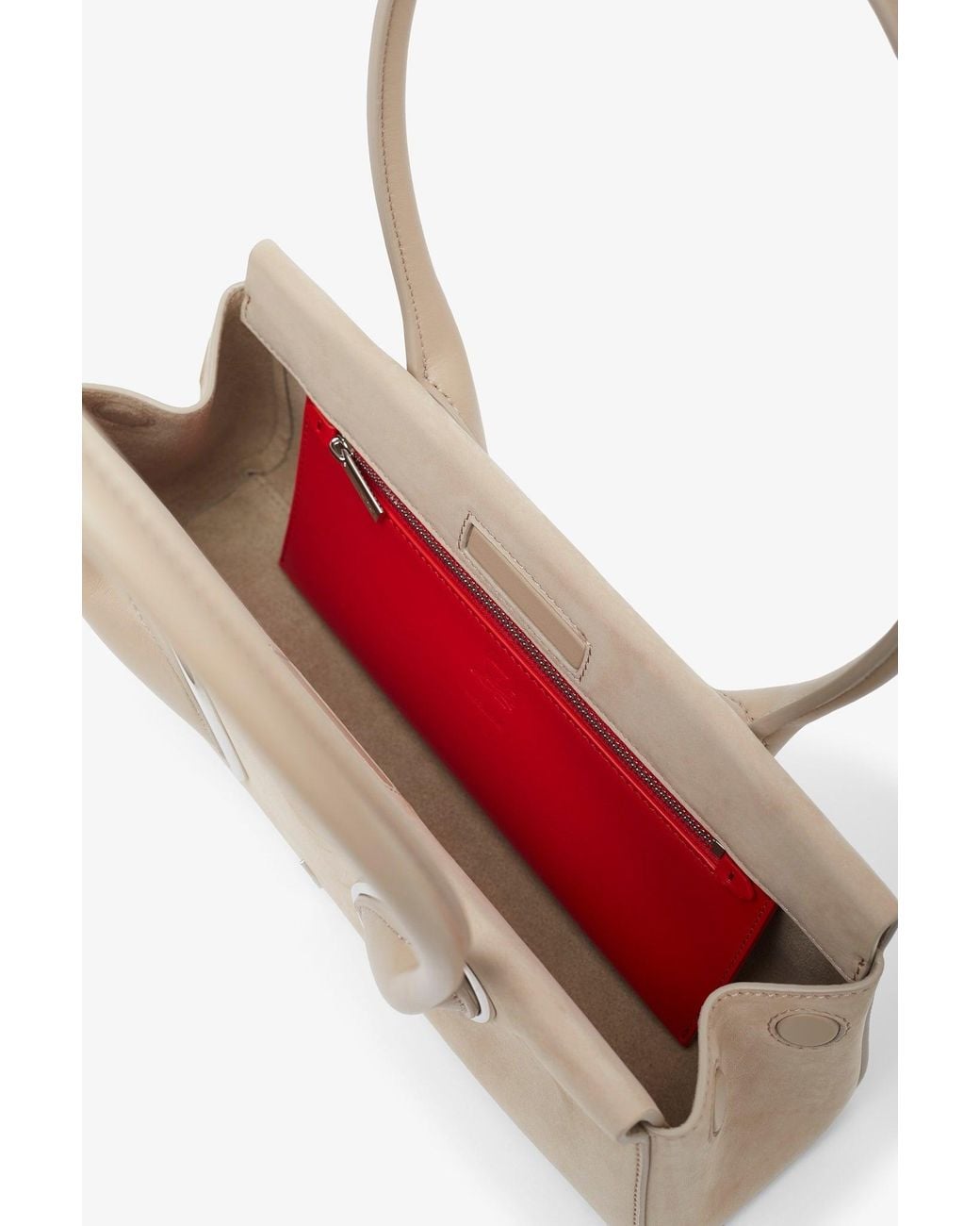 Christian Louboutin White Venus Baguette Beige Clutch