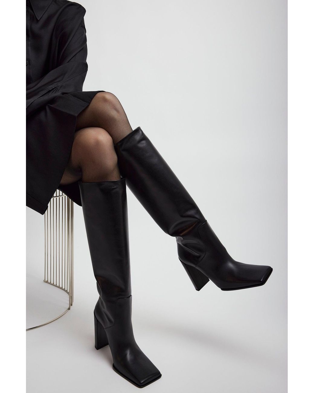 Alaïa Square 90 Black High Boots