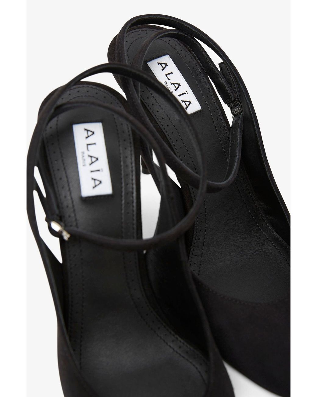 Alaïa Black Decollete 90 Suede Slingback Pumps