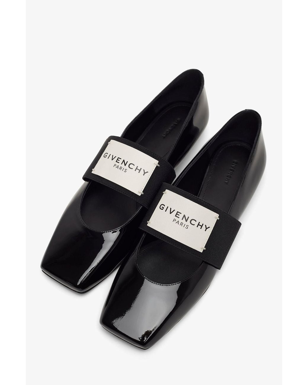 Givenchy White Black Logo Ballerinas