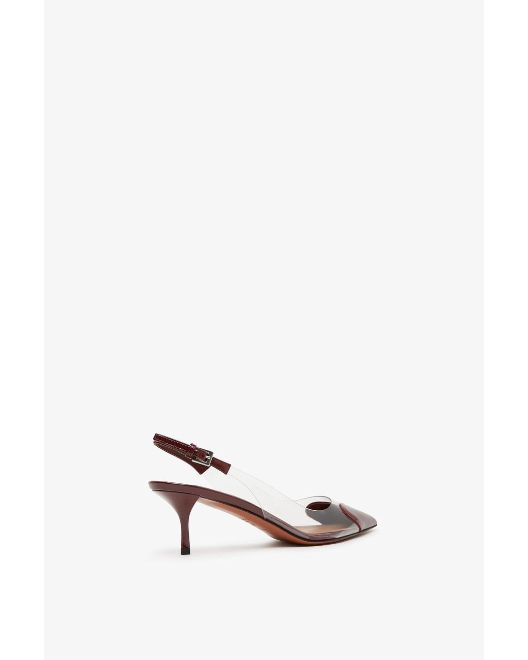 Alaïa Natural Coeur 55 Dark Patent Slingbacks