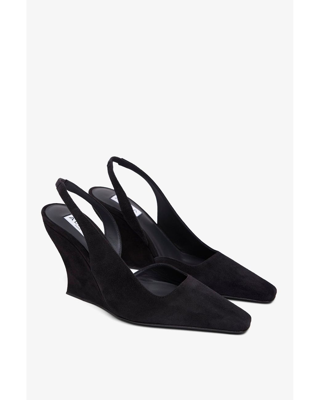 Alaïa White Black 90 Suede Slingbacks