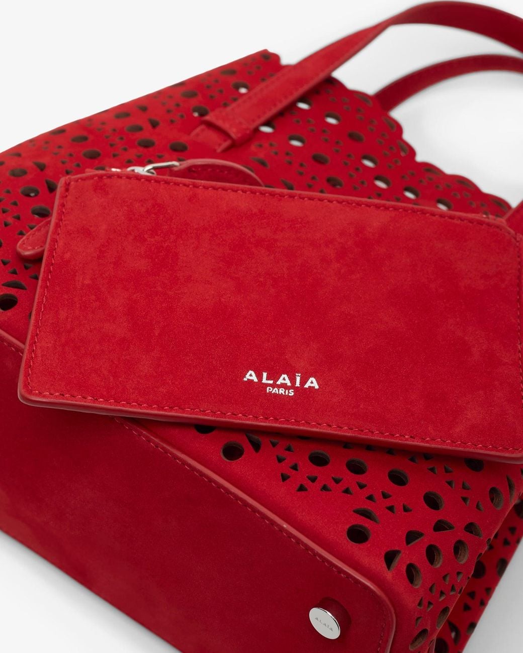 Alaïa Mina 20 Vienne Red Suede Tote Bag