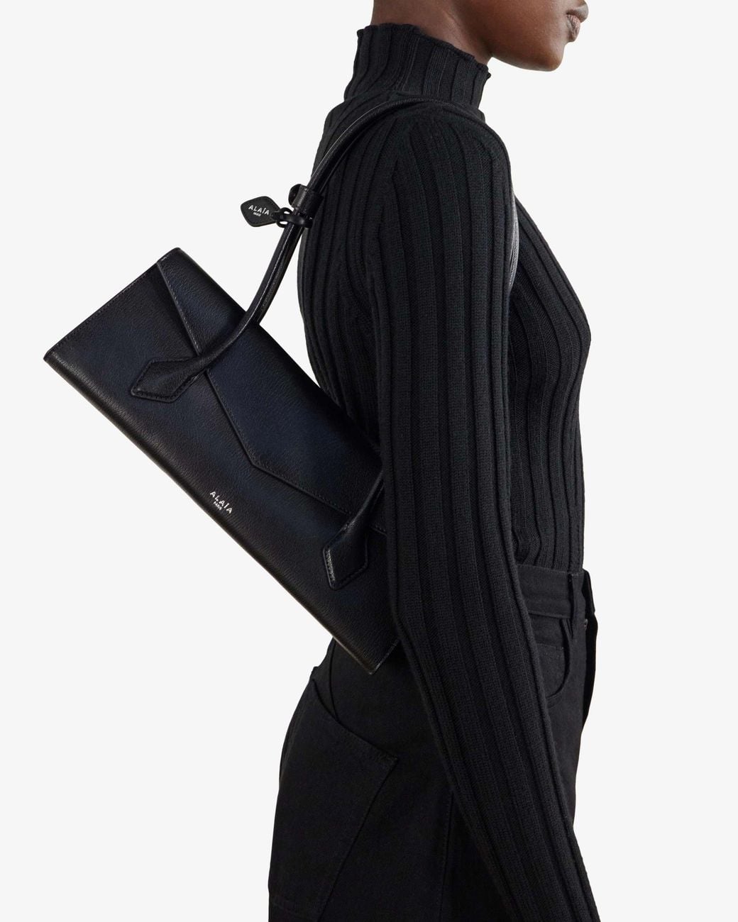 Alaïa Black Le Teckel Flap Medium Leather Bag