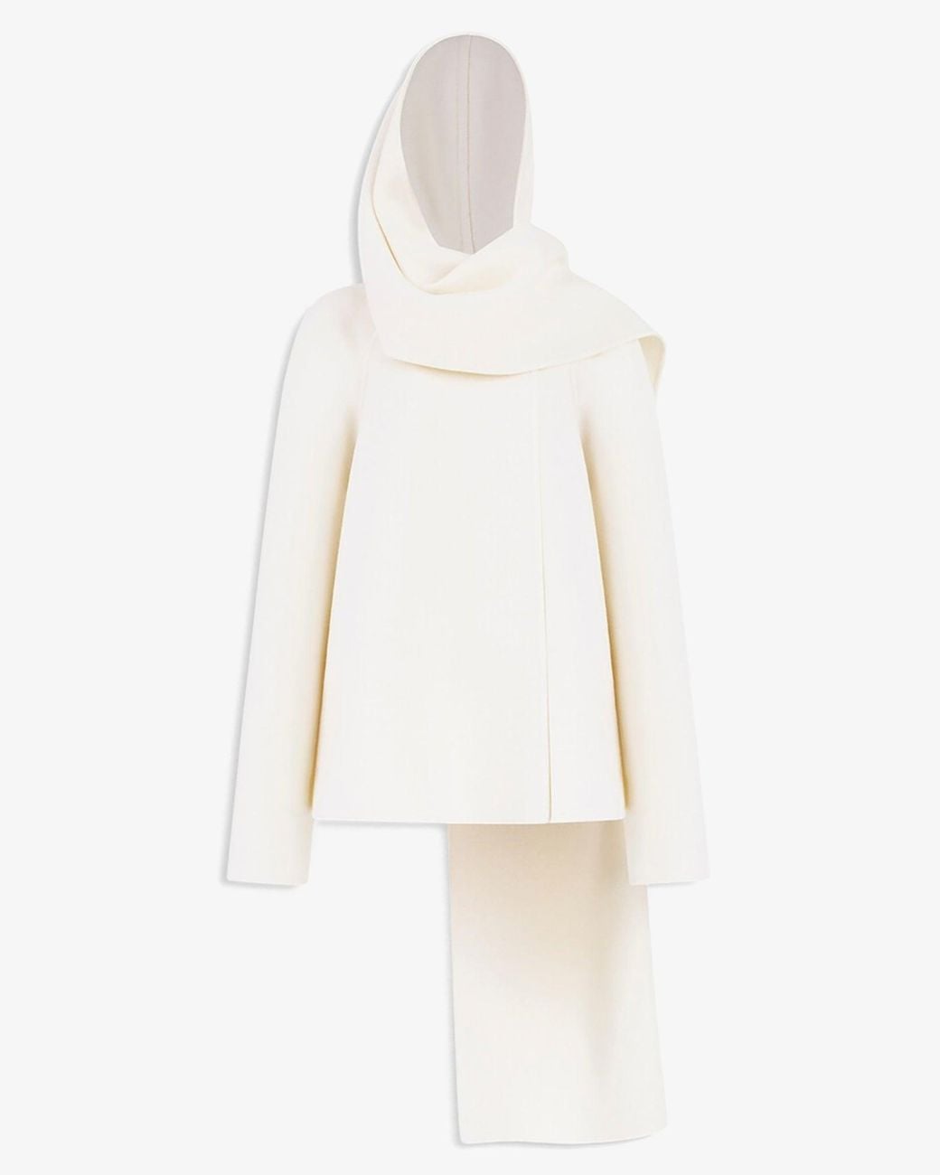 Alaïa White Wool Scarf Coat