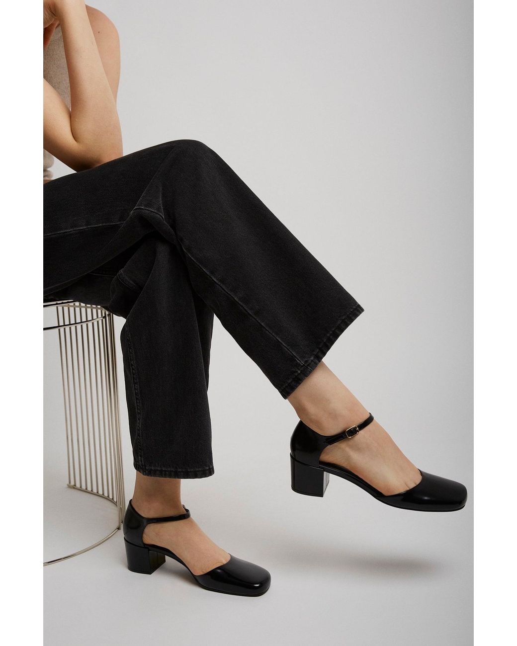 The Row White Penelope Ankle Strap Pumps