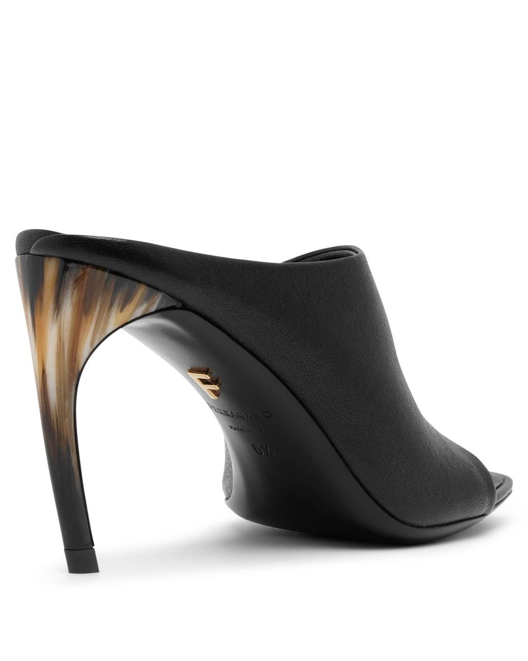 サンダル・ミュール Salvatore Ferragamo Black Satin Emii 85 Mules FERRAGAMO Salvatore Ferragamo Women Black Satin Emii 85