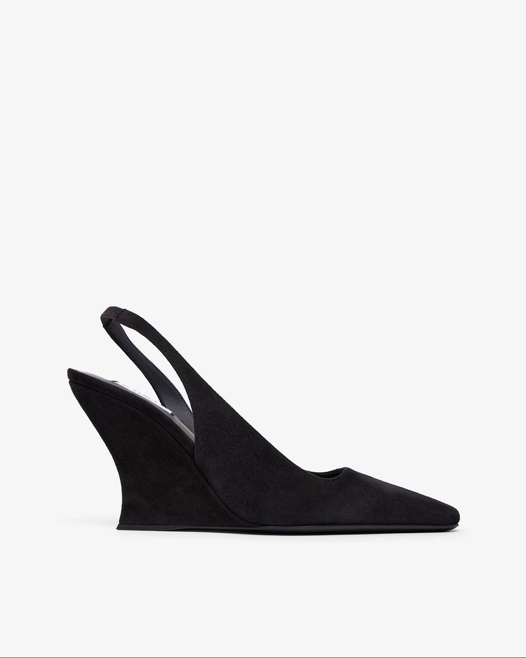 Alaïa White Black 90 Suede Slingbacks