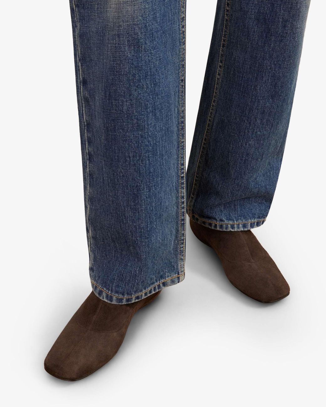 The Row Brown Cindy Stretch Suede Boots