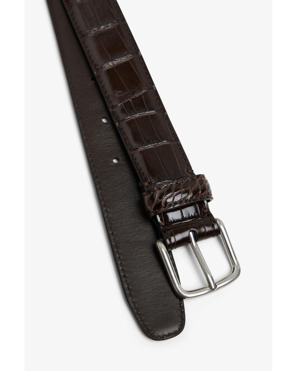 The Row Black Classic Brown Leather Belt