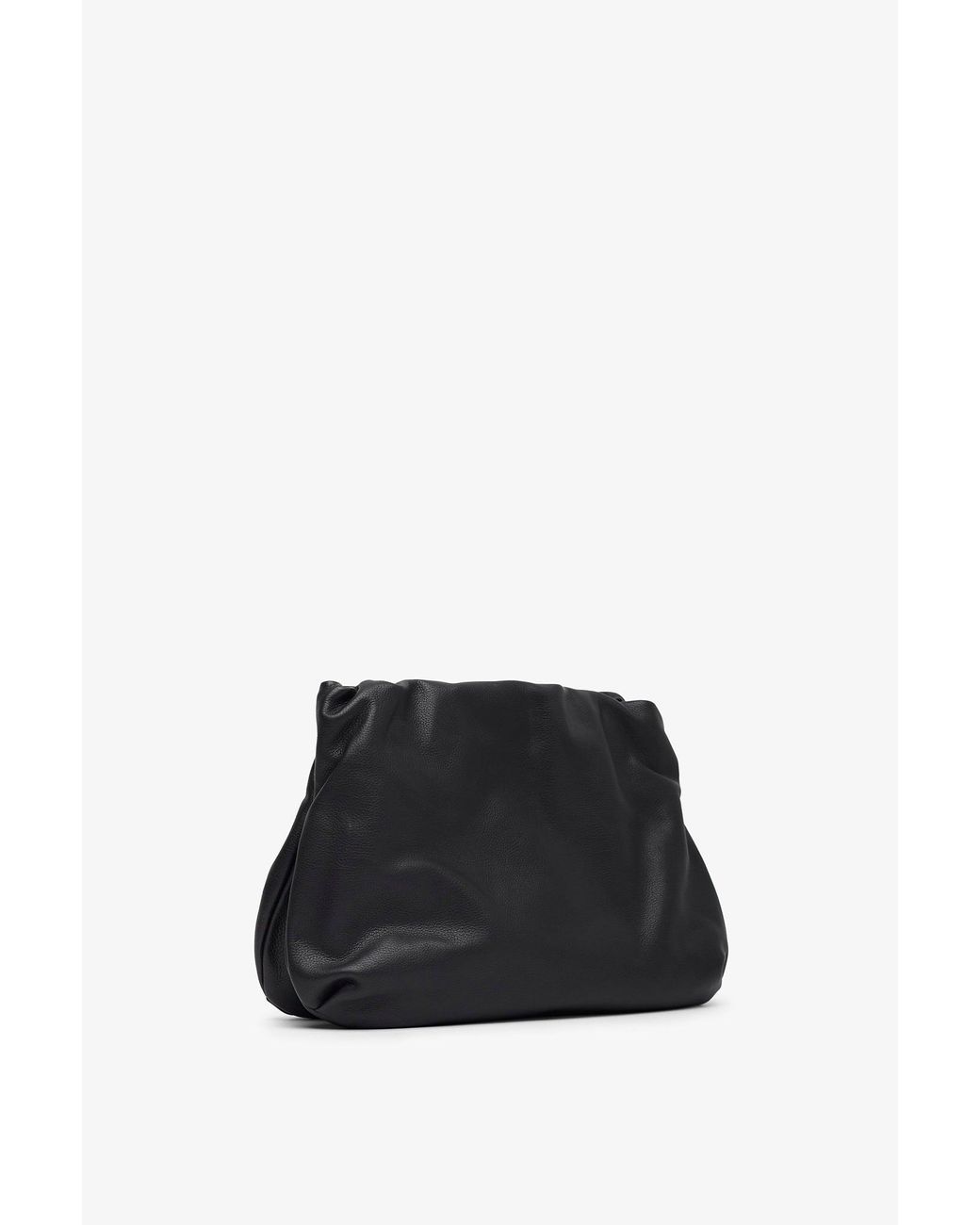 The Row Large Bourse Black Leather Clutch