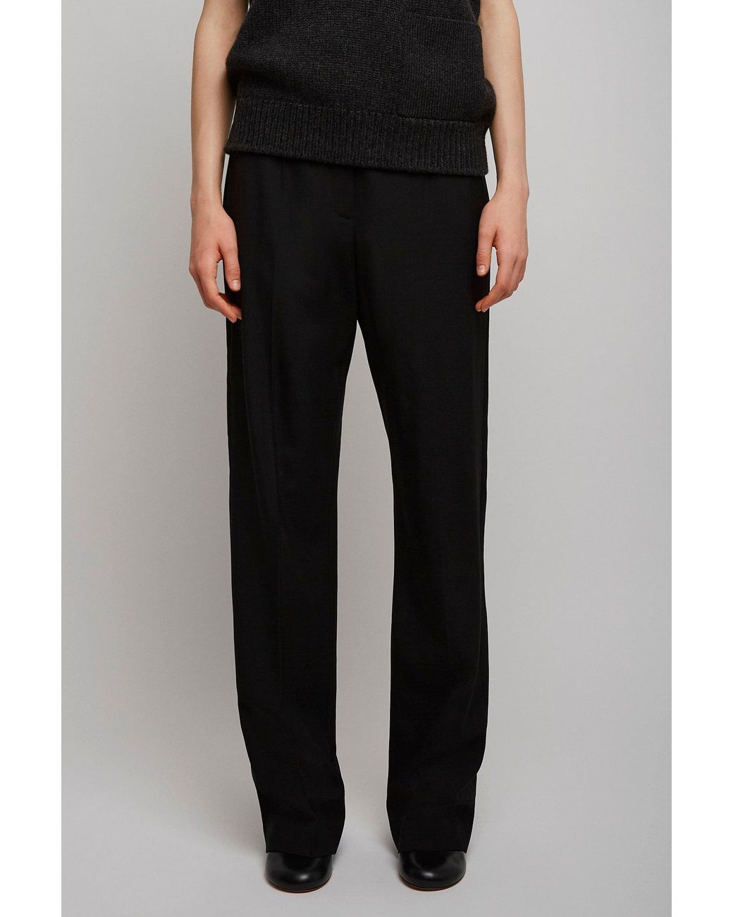 The Row Hiram Black Wool Pants