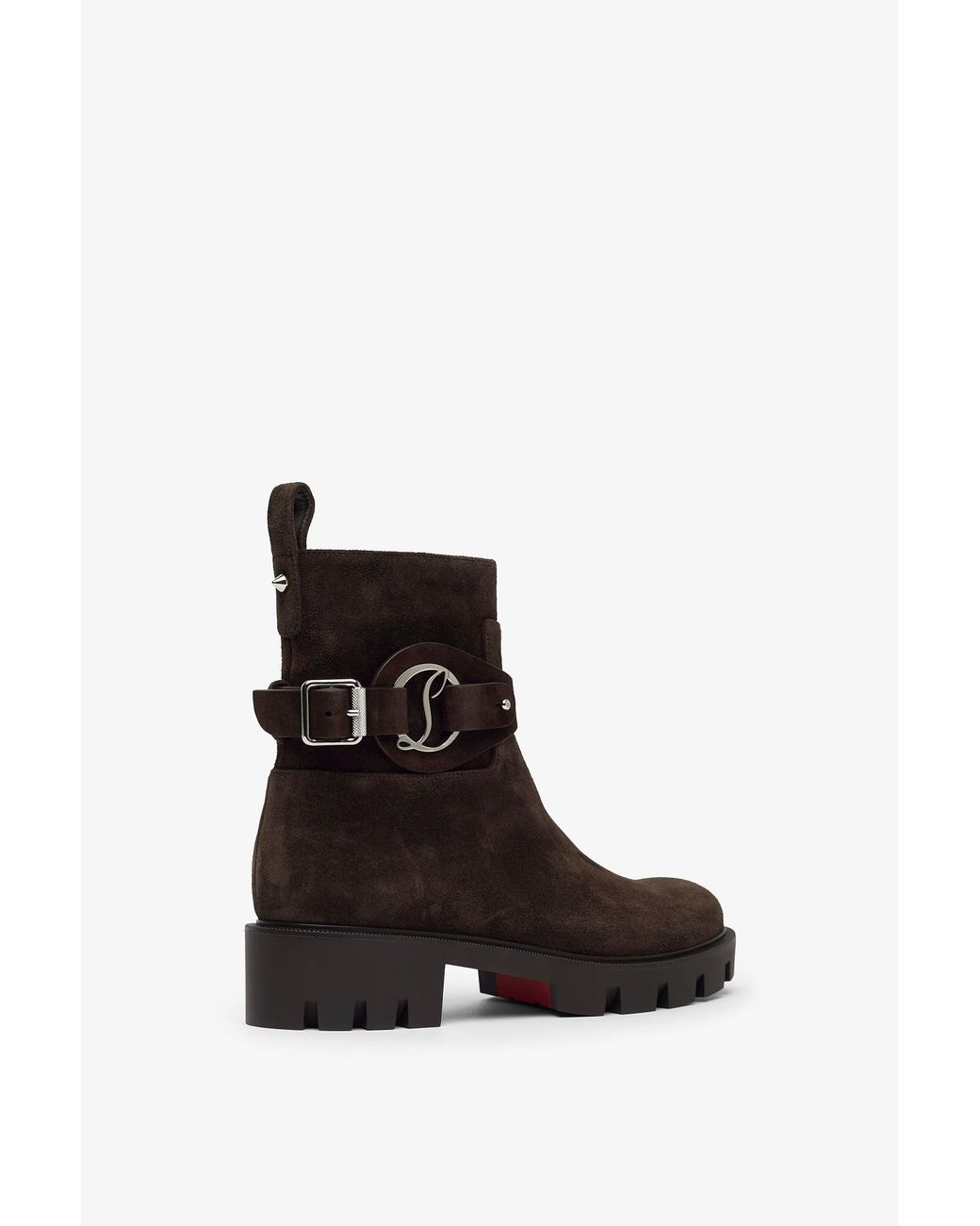 Christian Louboutin Black Dianouchette Dark Brown Suede Boots