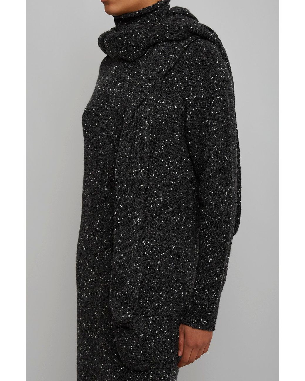 The Row Black Mumu Charcoal Melange Cashmere Tights