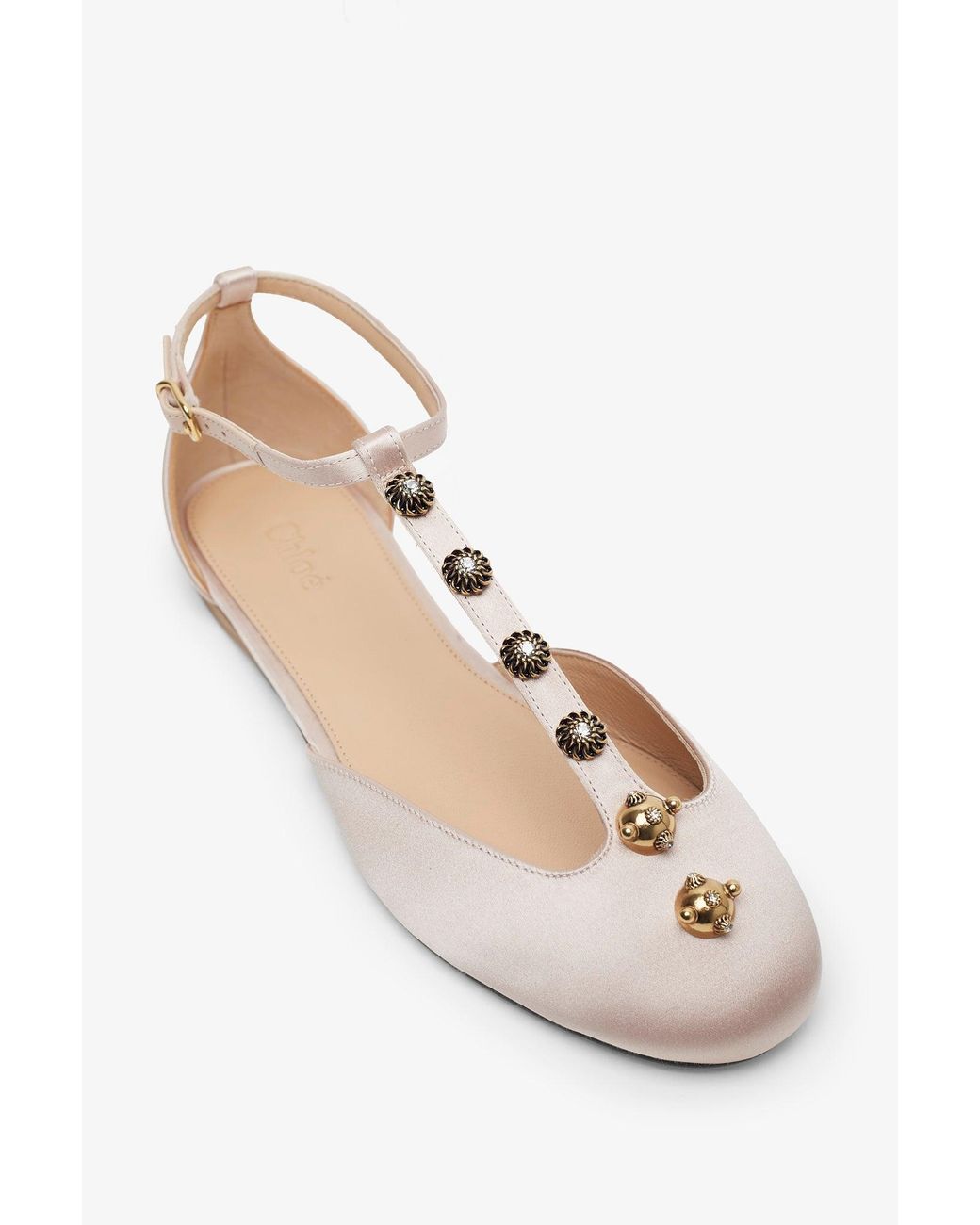 Chloé Natural Celeste Blushy Satin Ballerinas