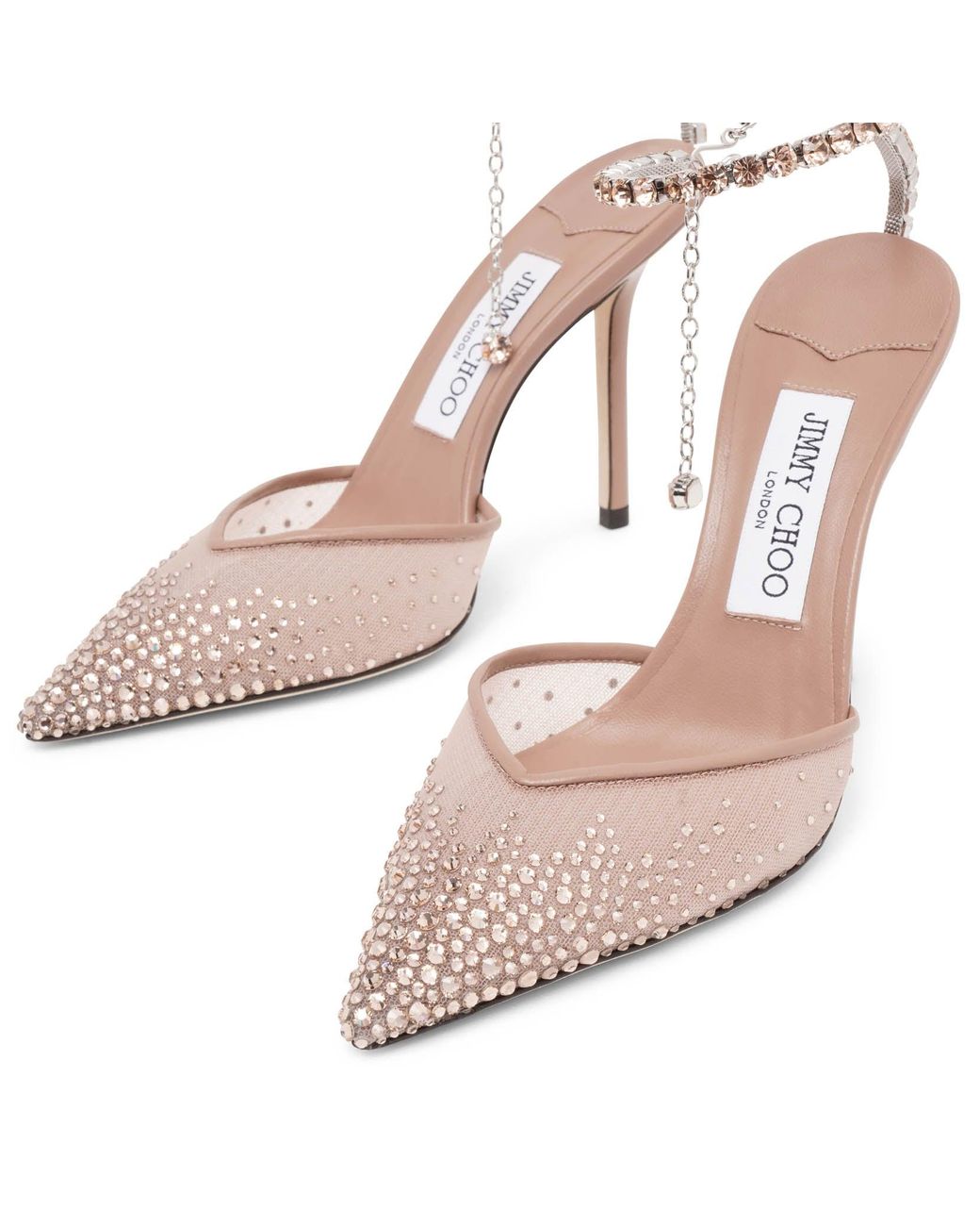 美品 ジミーチュウ SAEDA ミュール グリッター ビジュー 35.5 ピンク Jimmy Choo Saeda 100 Pink Glitter Pumps | Lyst