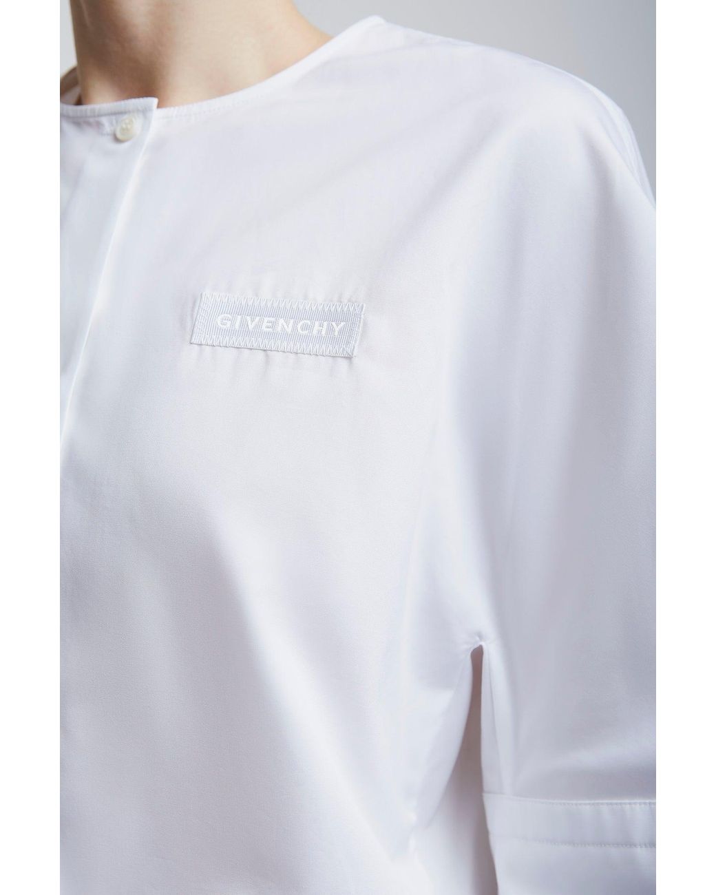 Givenchy Multicolor Short White Cotton Sleeves Shirt