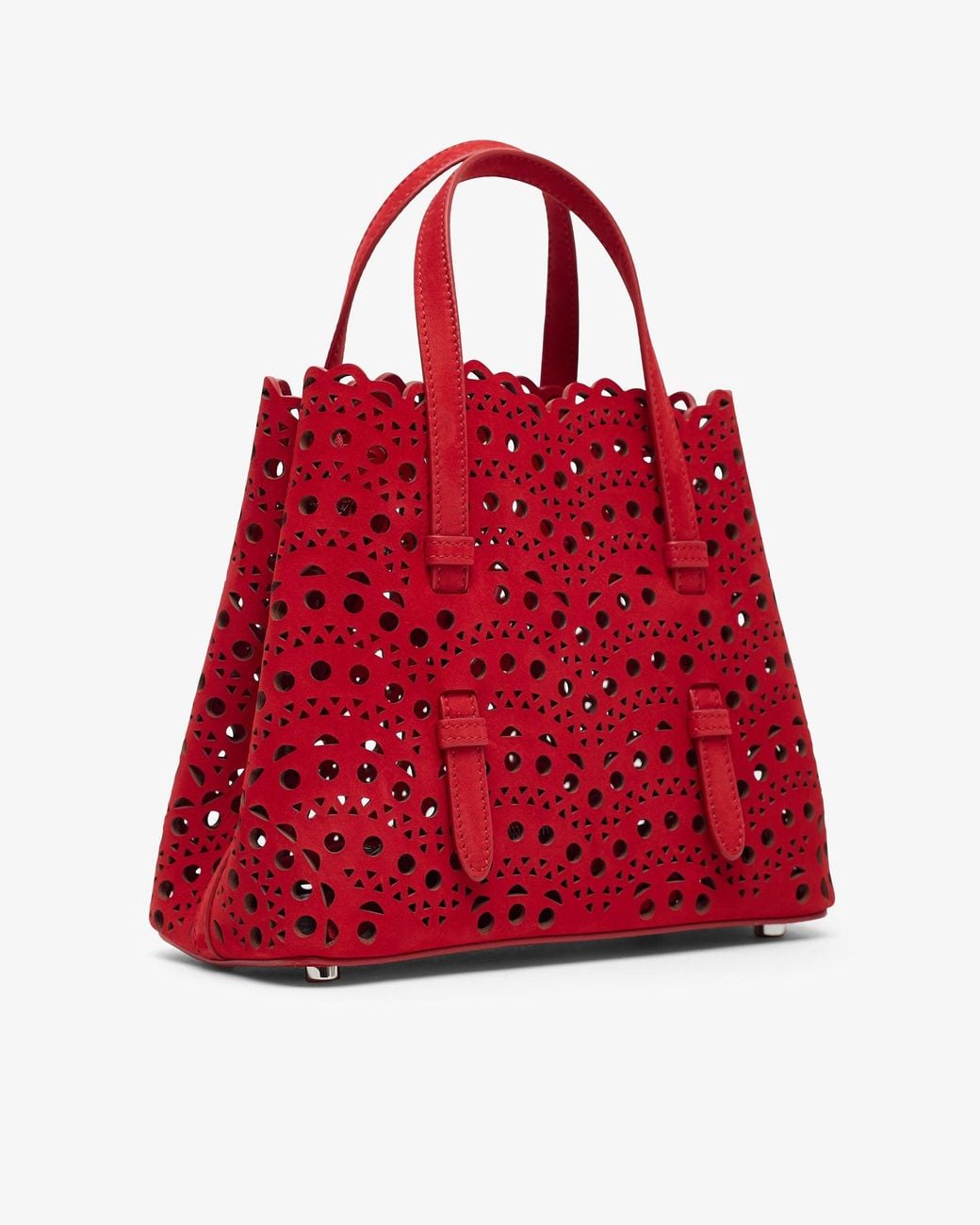 Alaïa Mina 20 Vienne Red Suede Tote Bag