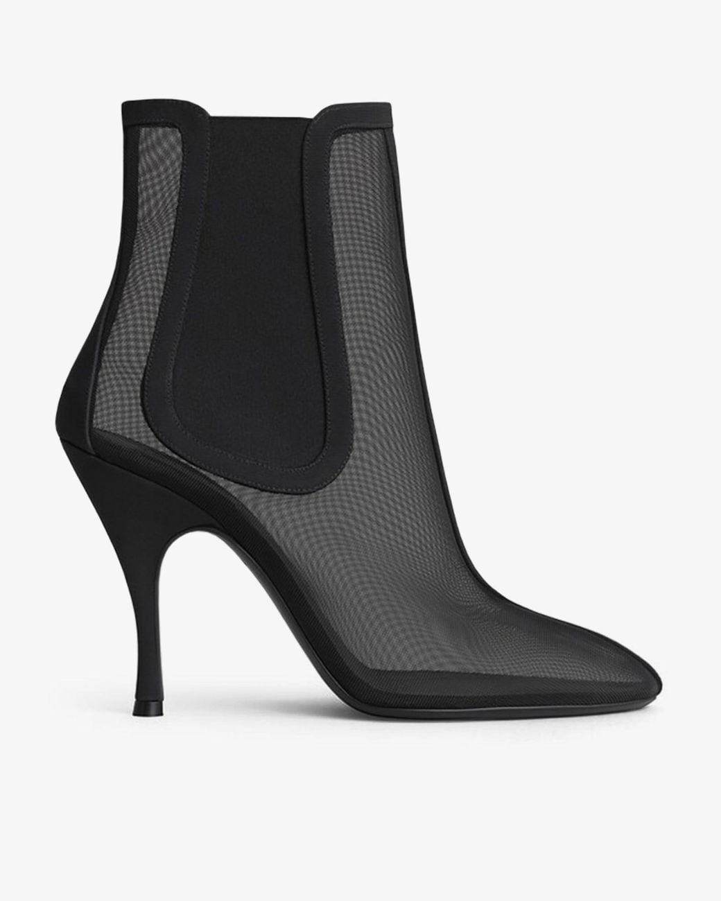 Alaïa Black Transparent Mesh Chelsea Boots