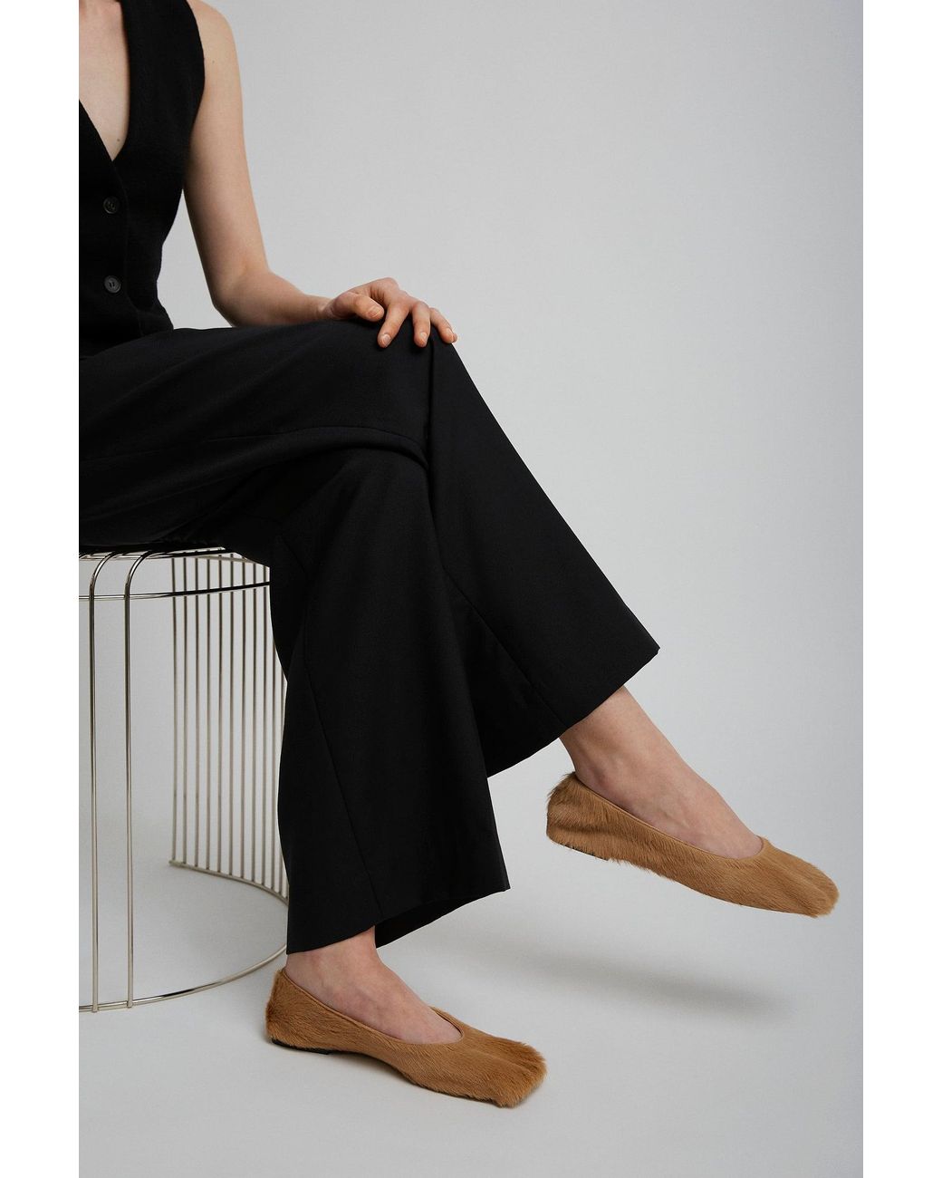 The Row White Square Ballet Flats