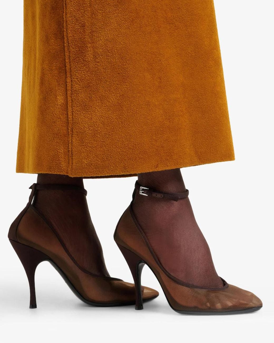 Alaïa White Transparent Amber Strappy Pumps