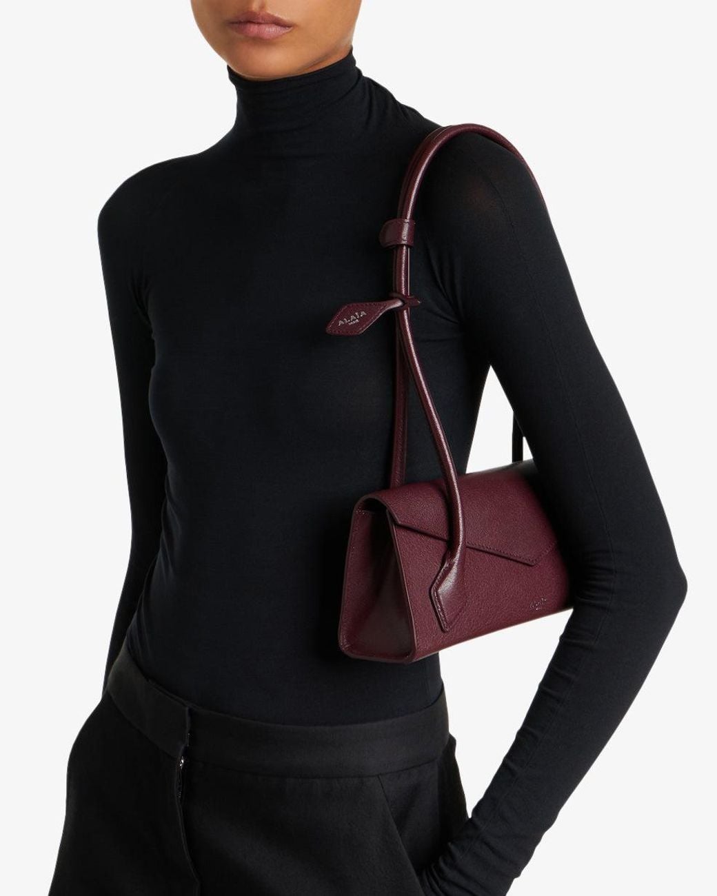 Alaïa Purple Le Teckel Flap Small Leather Bag