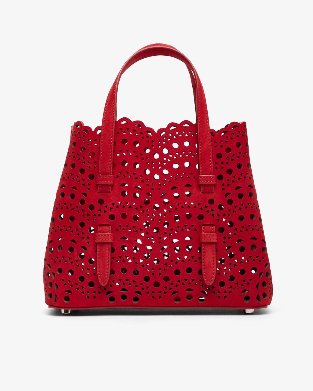 Alaïa Mina 20 Vienne Red Suede Tote Bag
