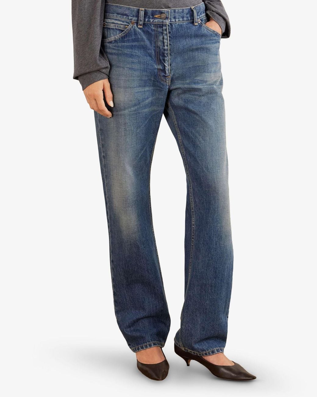 The Row Blue Dinni Washed Denim Jeans