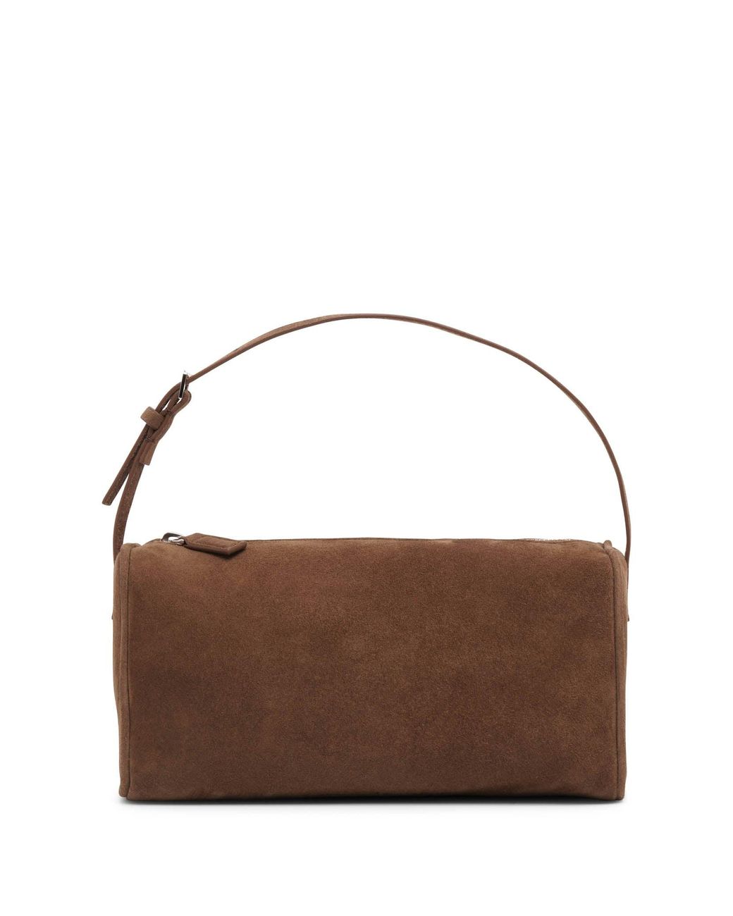 Suede Leather Loop Bag, Beige