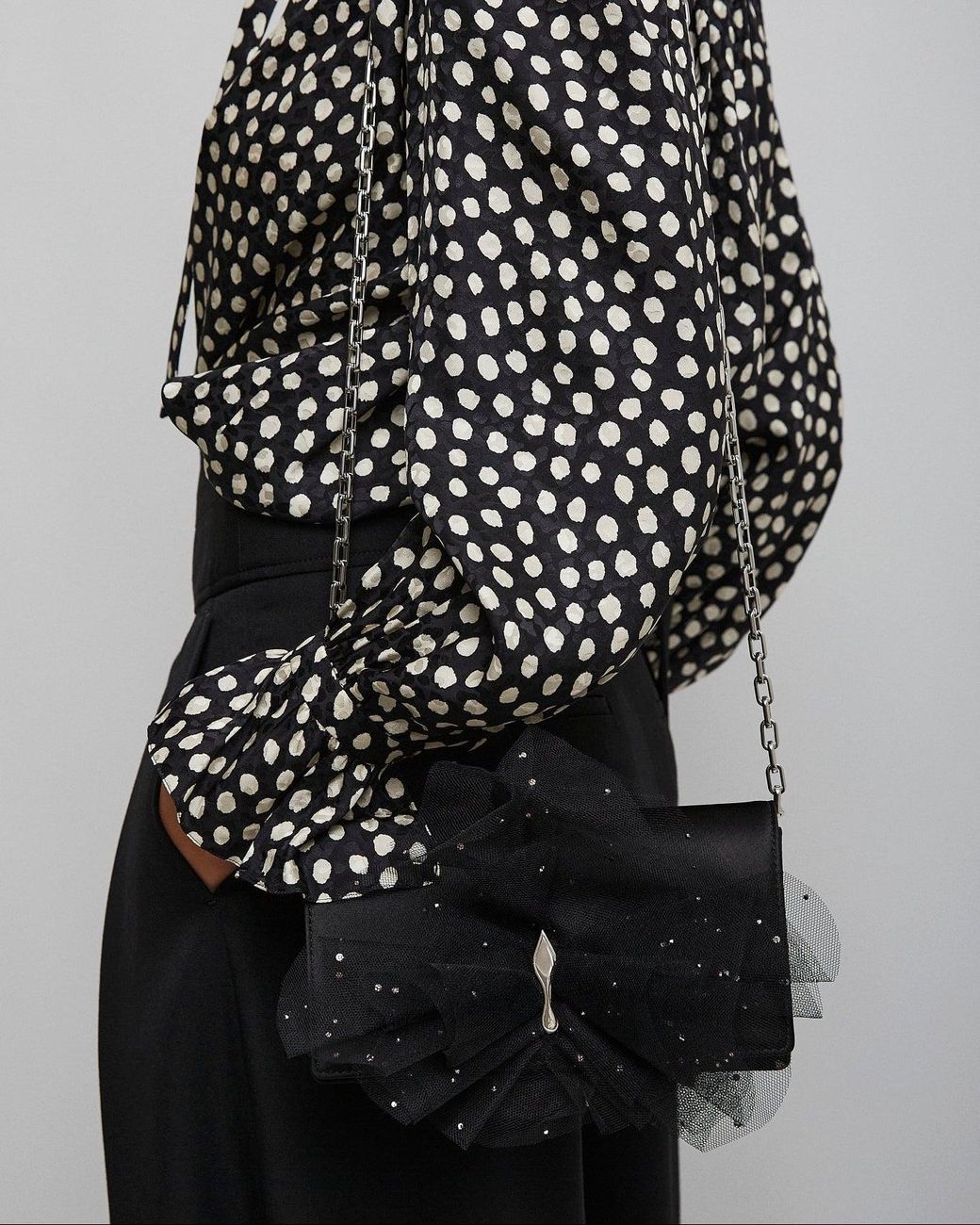 Christian Louboutin Bettina Black Bow Clutch
