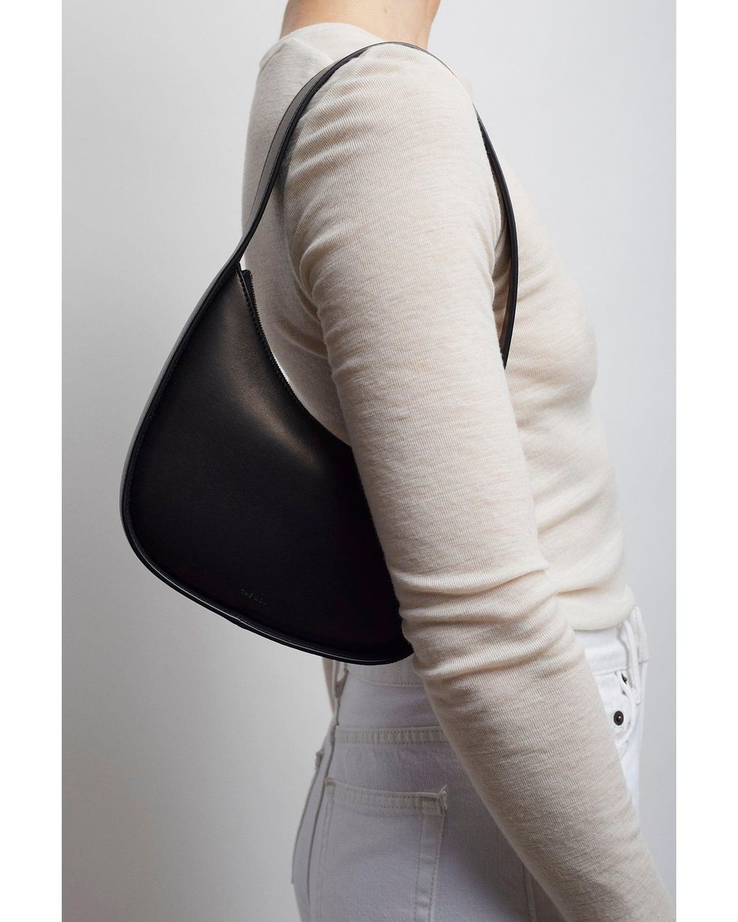 The Row Half Moon Black Leather Bag