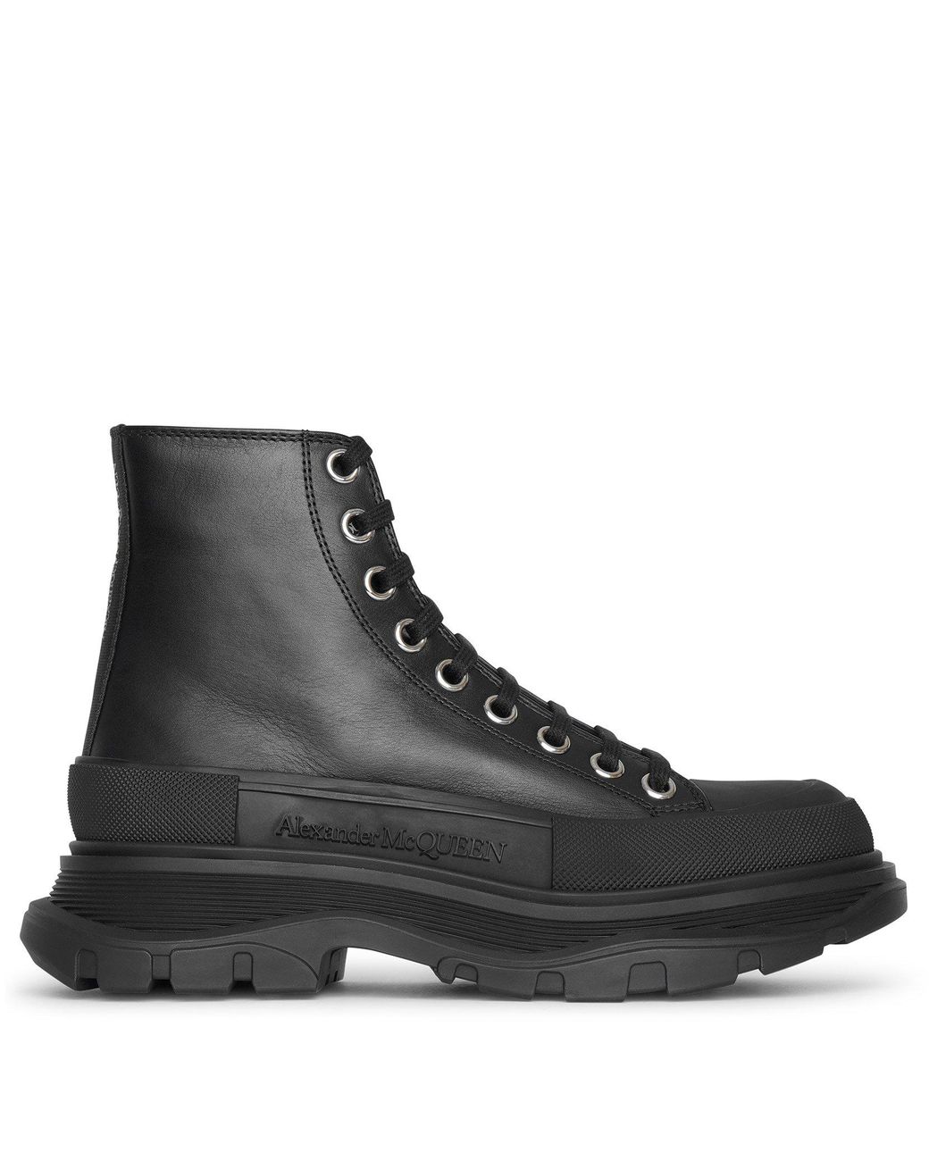 of black leather alexander mcqueen shoes