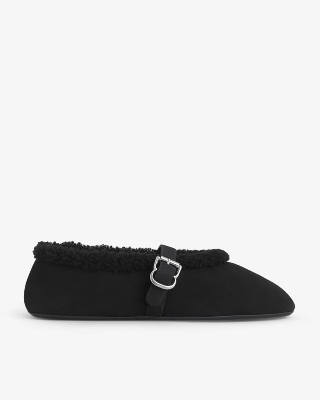 Alaïa Black Merino Shearling Ballet Flats