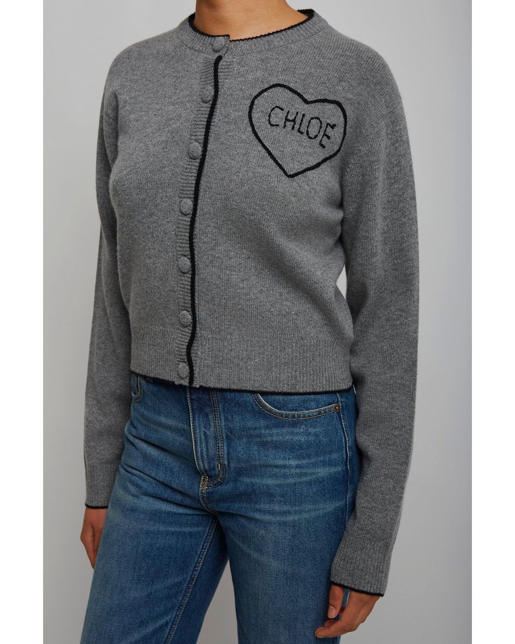 Chloé Gray Divine Grey Knitted Cardigan
