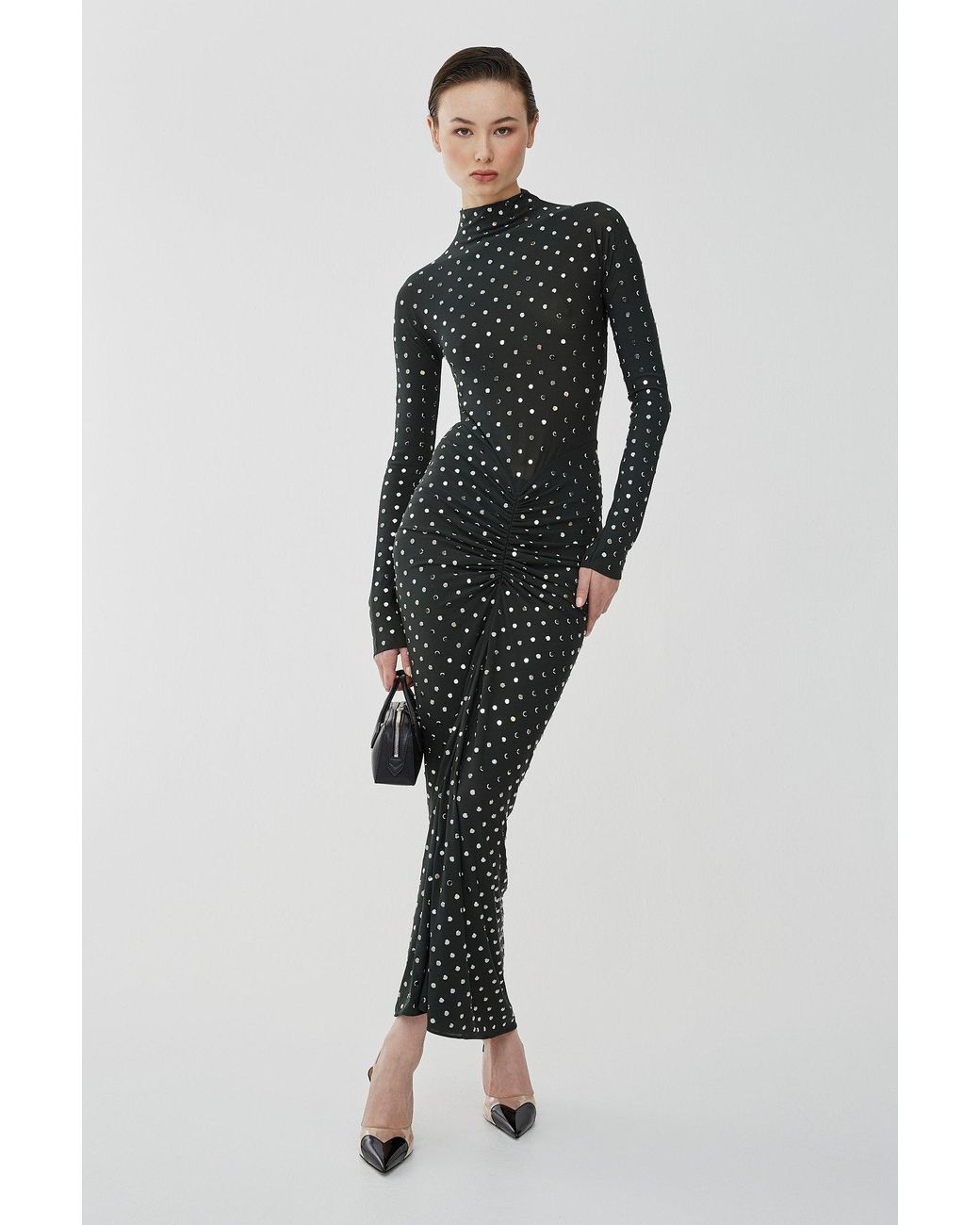 slim fit dress slacks Diane von Furstenberg 1975-76 F/W Tulip Print Black Jersey Tunic Dress –  Featherstone Vintage