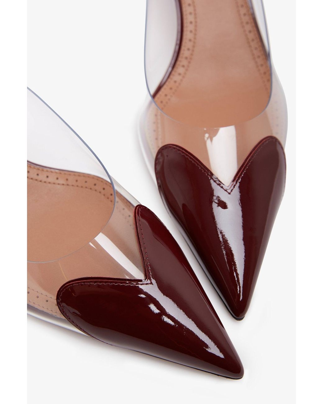 Alaïa Natural Coeur 55 Dark Patent Slingbacks
