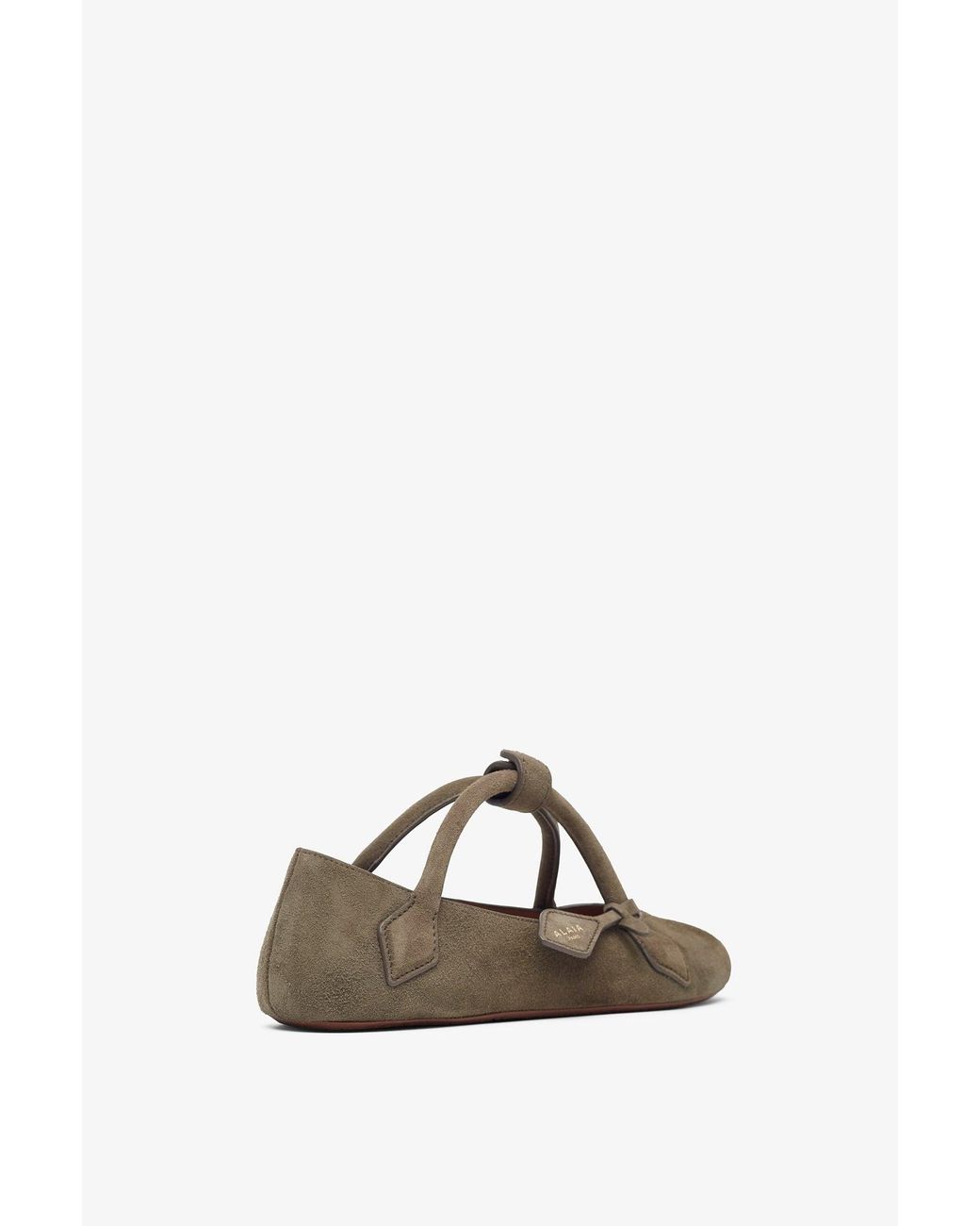 Alaïa Multicolor Teckel Brown Grey Suede Ballet Flats