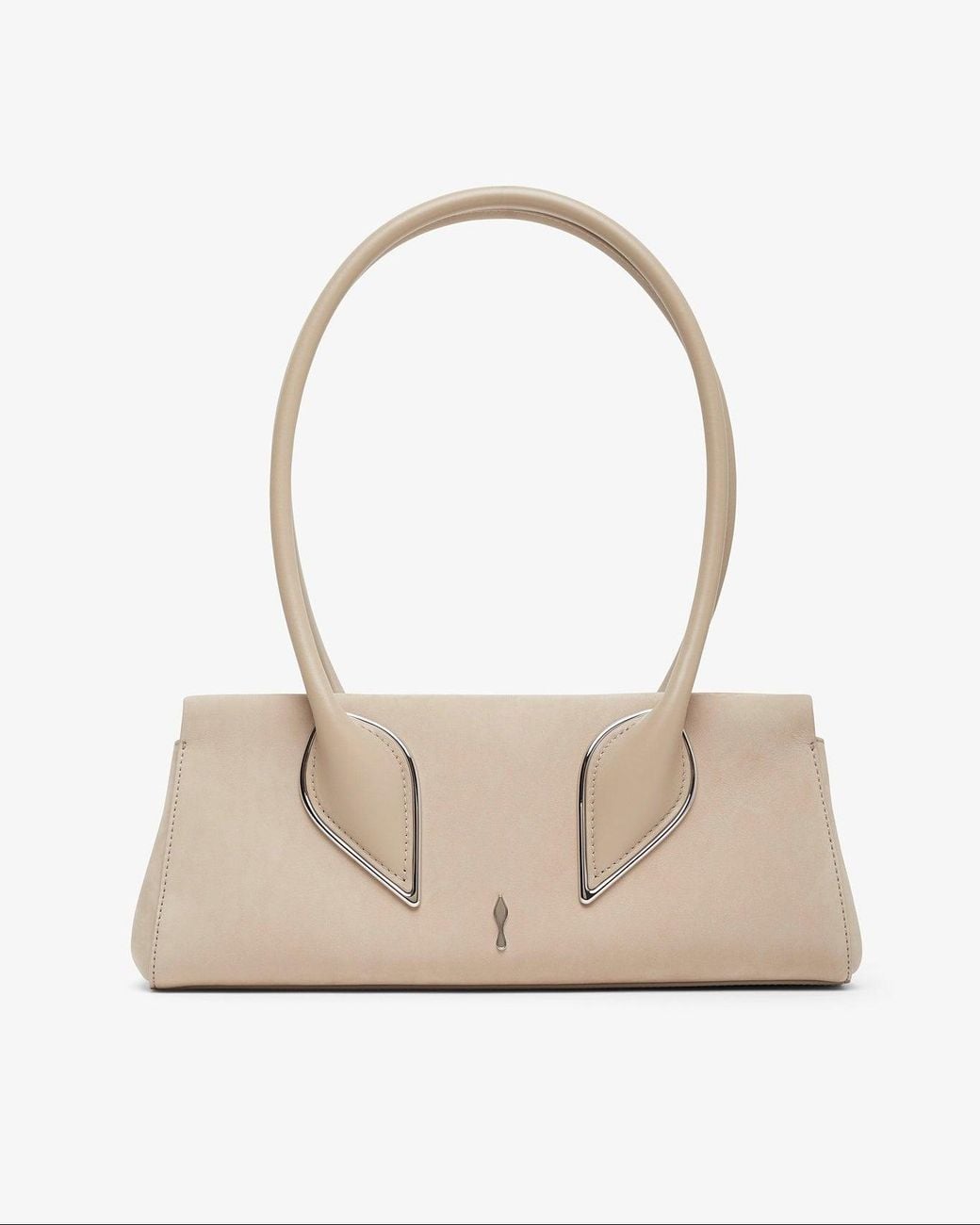 Christian Louboutin White Venus Baguette Beige Clutch