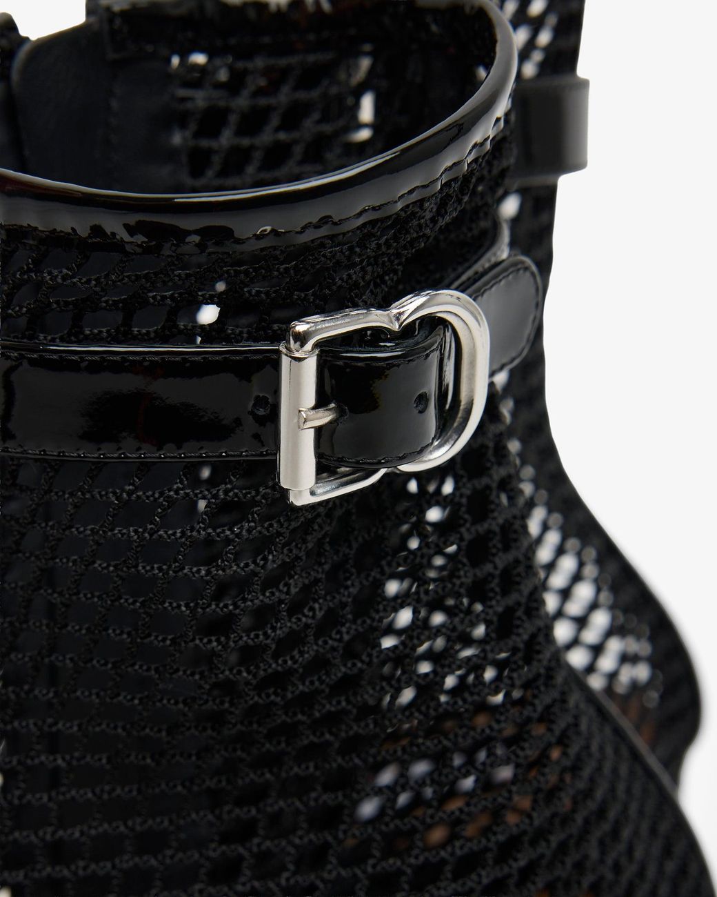 Alaïa Black Patent Mesh 55 Ankle Boots