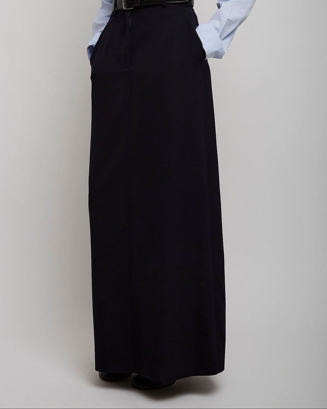 The Row Blue Roux Dark Navy Wool Maxi Skirt